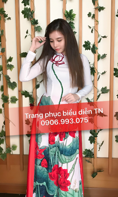 AD29 - Áo Dài Sen Kết Pha Lê
