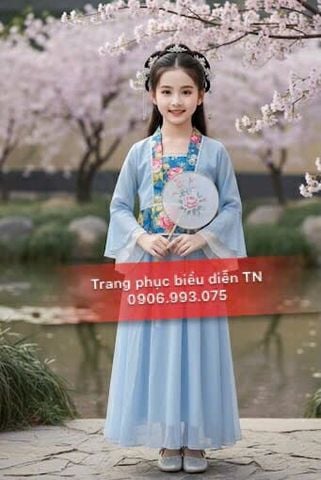  HT61 - Trang Phục Hằng Nga Trẻ Em Xanh Dương Nhạt 