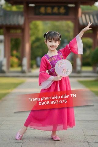  HT62 - Trang Phục Hằng Nga Trẻ Em Hồng Sen 