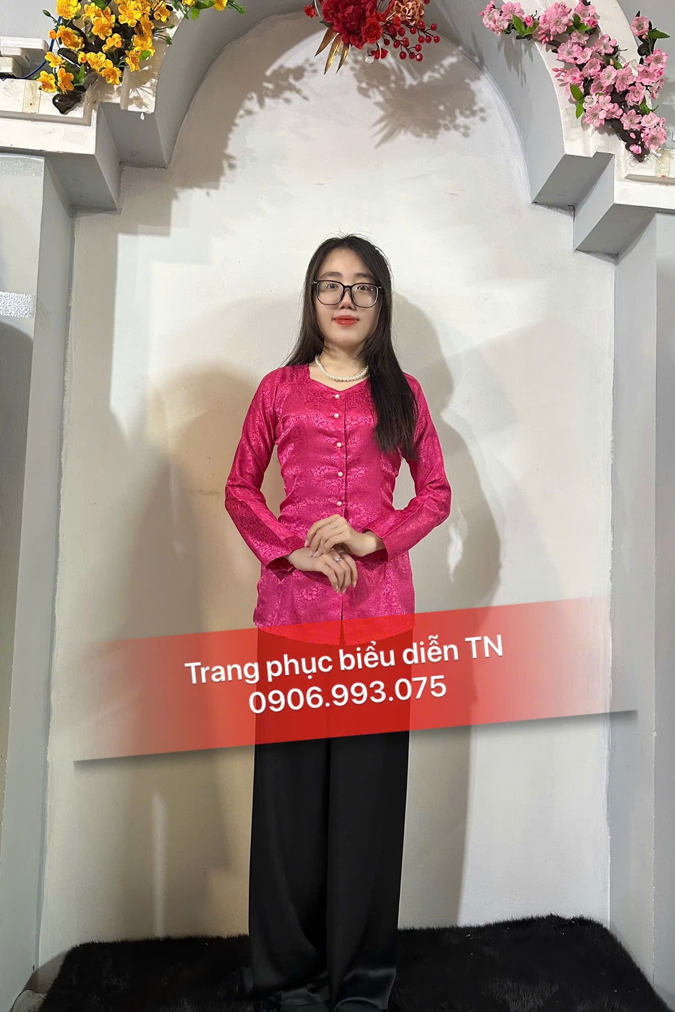 ABB58 - Áo Bà Ba Gấm Nữ Hồng Sen