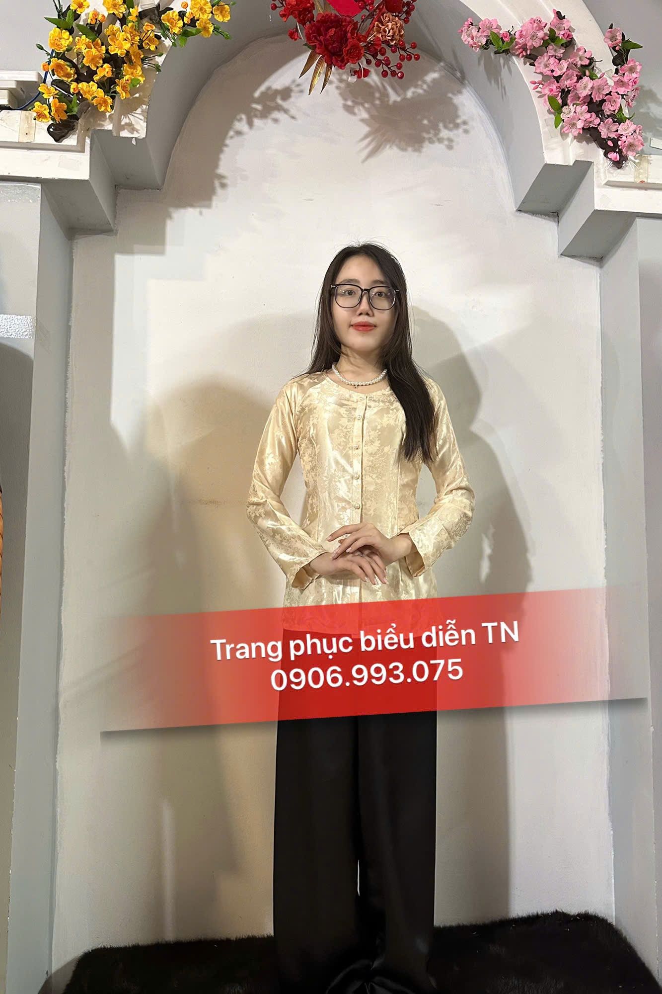 ABB62 - Áo Bà Ba Gấm Nữ Kem