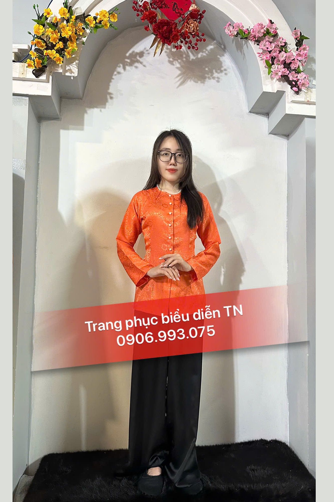 ABB61 - Áo Bà Ba Gấm Nữ Kem