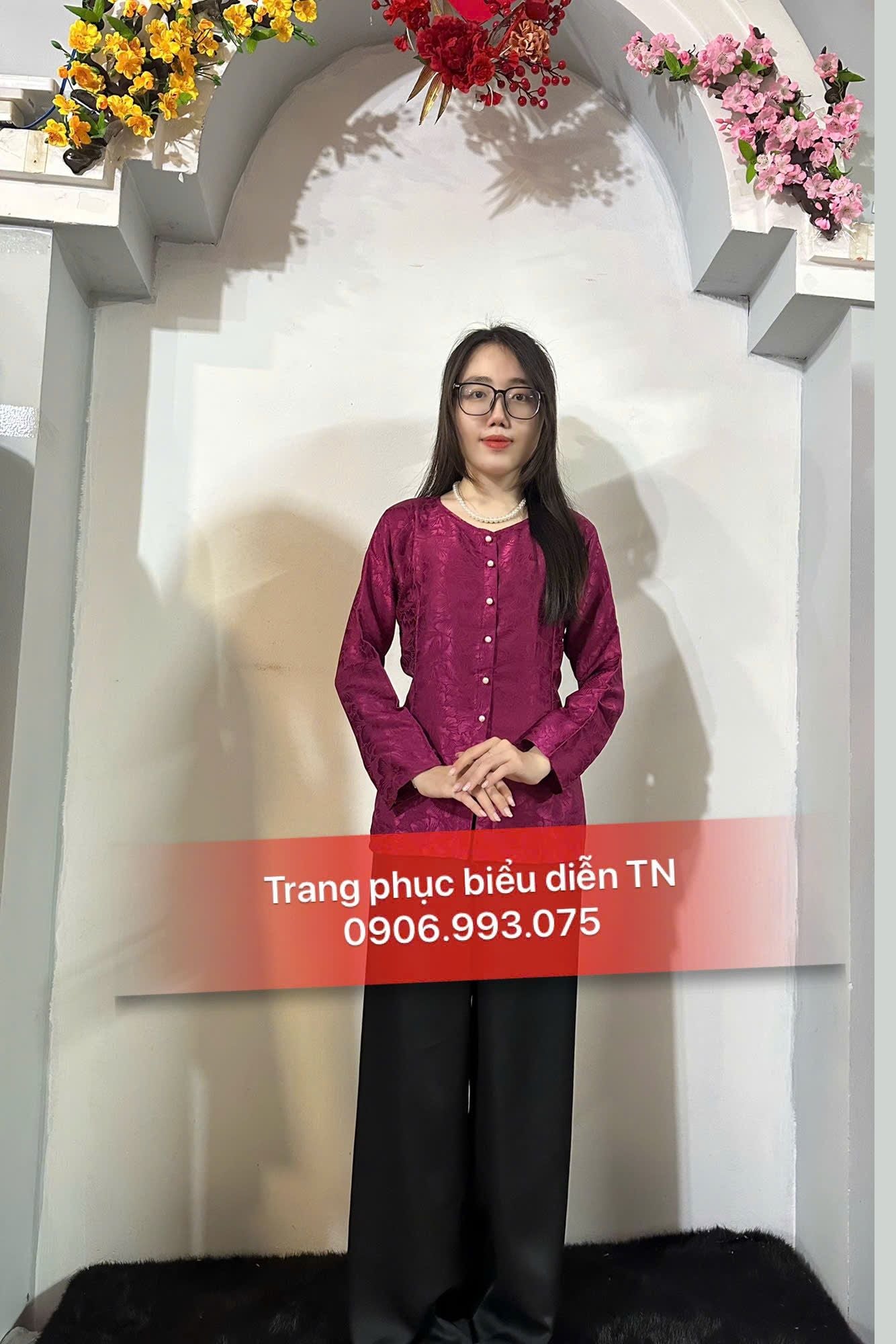 ABB60 - Áo Bà Ba Gấm Nữ Mận