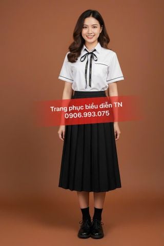  ĐP06 - Váy Xếp Ly Cấp 2-3 Dài Qua Gối 