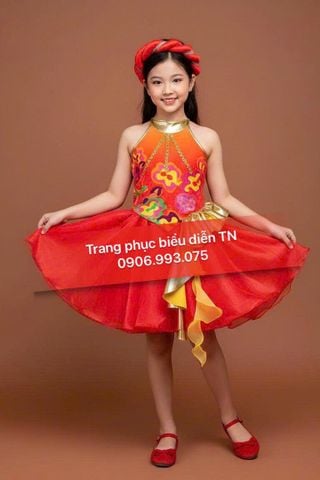  TE52 - Áo Yếm Tà Nhũ Váy Xòe Bé Gái 