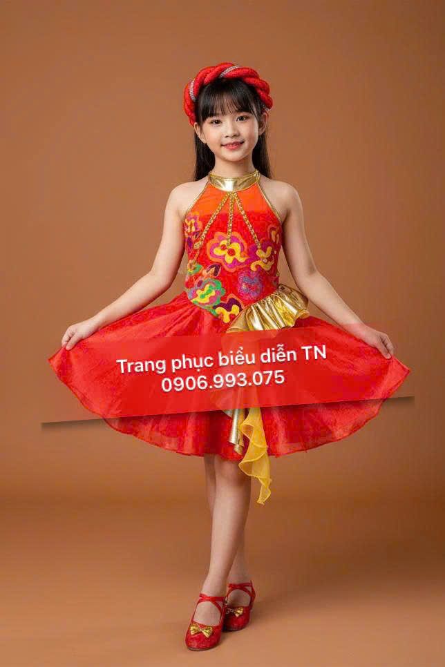 TE52 - Áo Yếm Tà Nhũ Váy Xòe Bé Gái