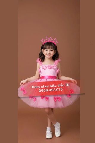  TE14 - Váy Bồng Hồng Bé Gái 