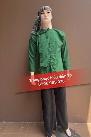  ABB28 -  Áo Vạt Hò Nam Xanh Lá Đậm 