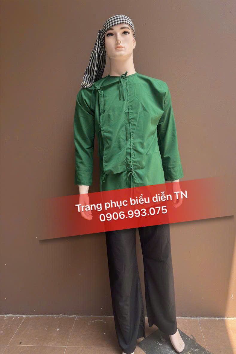 ABB28 -  Áo Vạt Hò Nam Xanh Lá Đậm