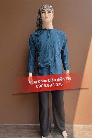  ABB27 - Áo Vạt Hò Nam Xanh Cổ Vịt 