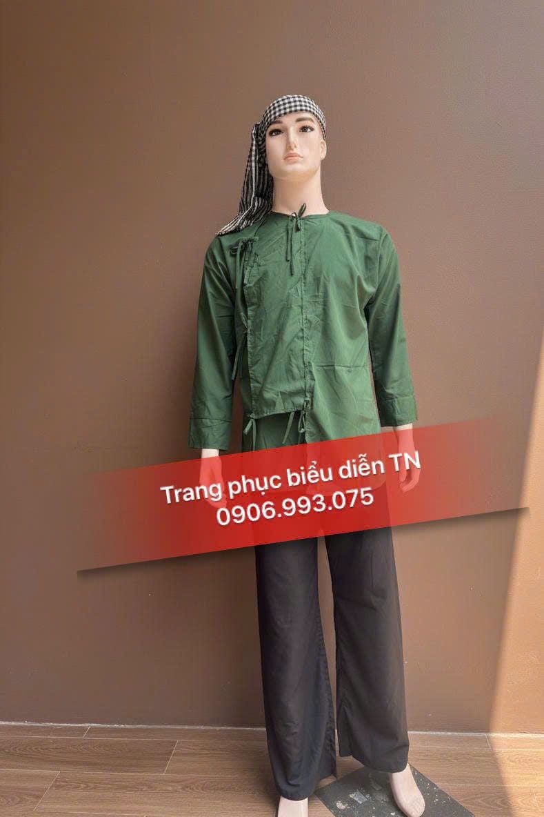 ABB29 - Áo Vạt Hò Nam Xanh Lá Nhạt
