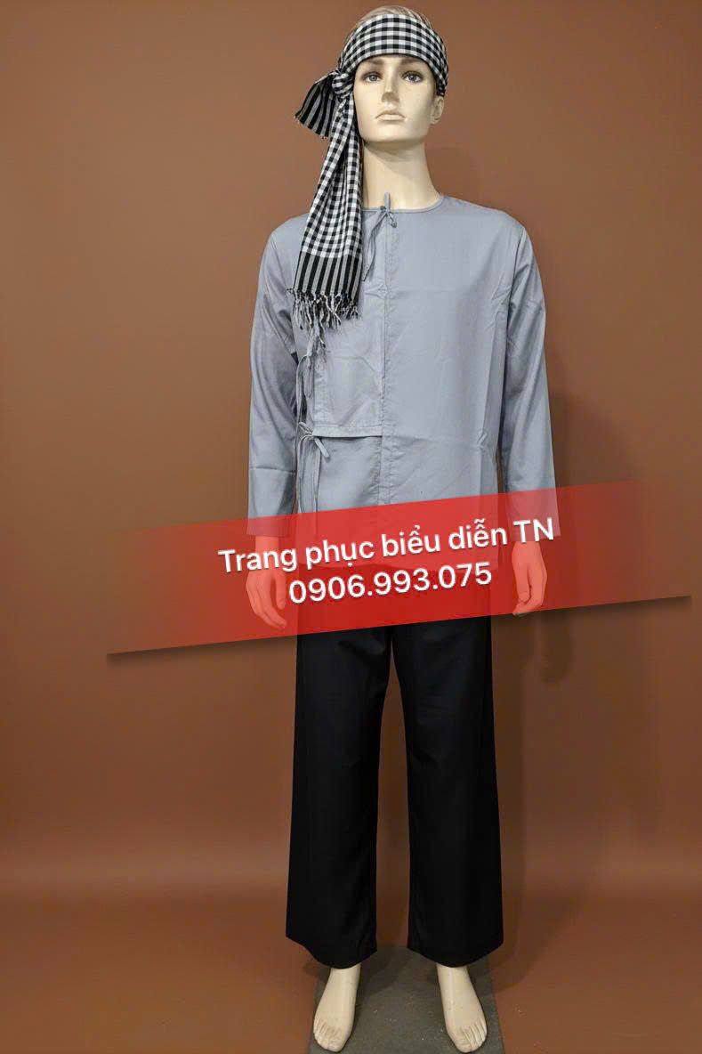 ABB31 - Áo Vạt Hò Xám Nhạt (Lam)