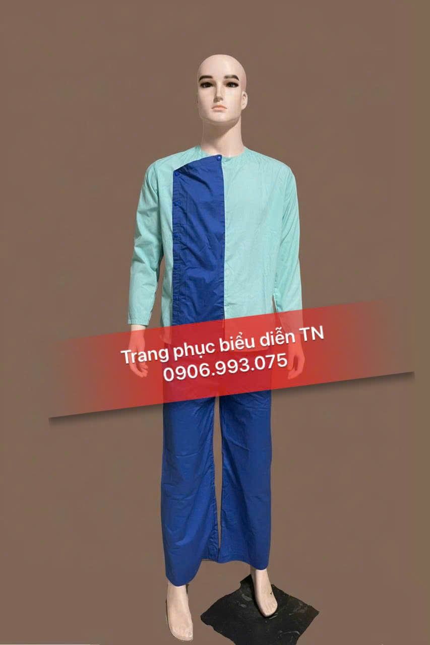 ABB38 - Áo Bà Ba Nam Xanh Phối M2