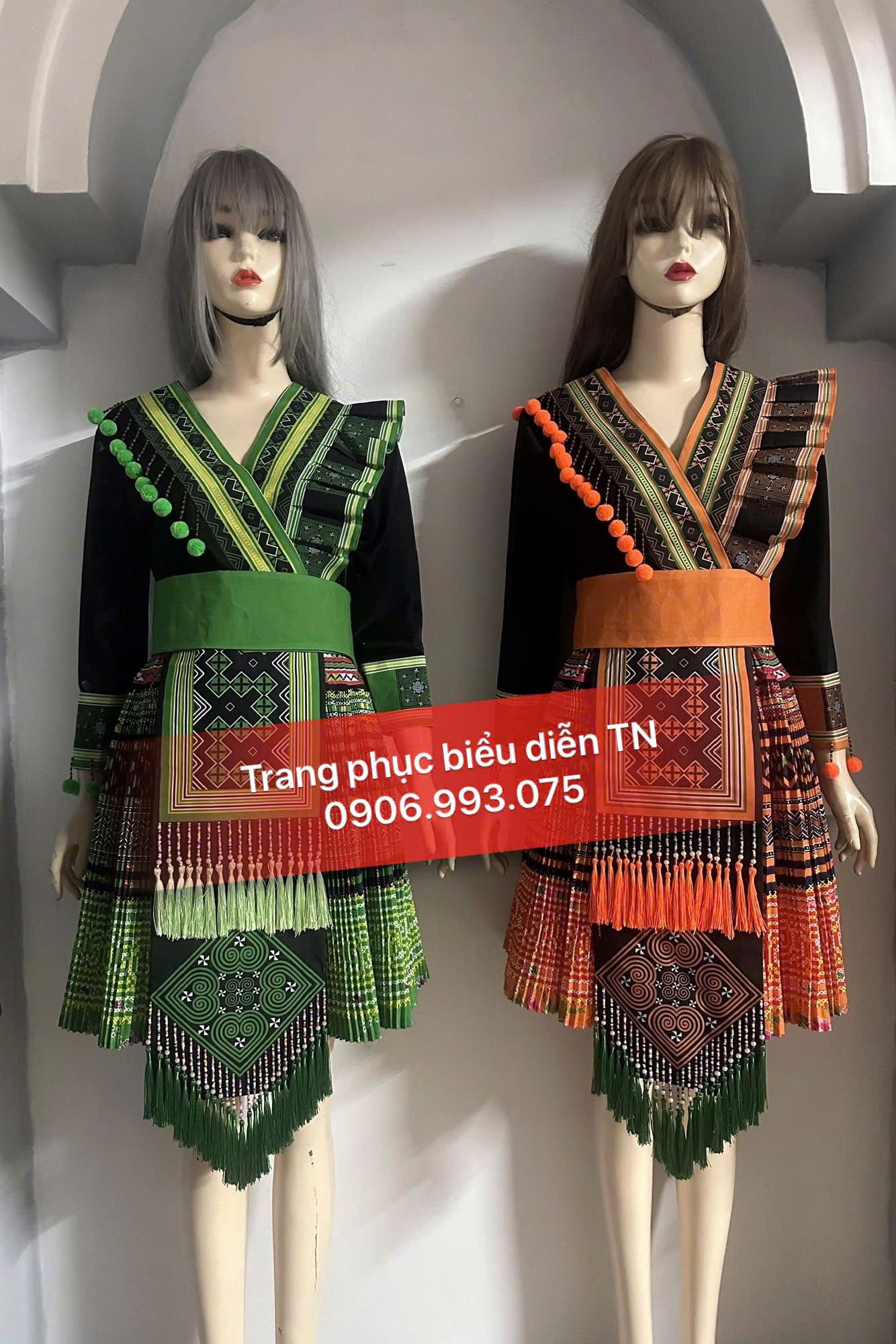 DT21 - Trang Phục H'mong Cam/Xạnh Lá