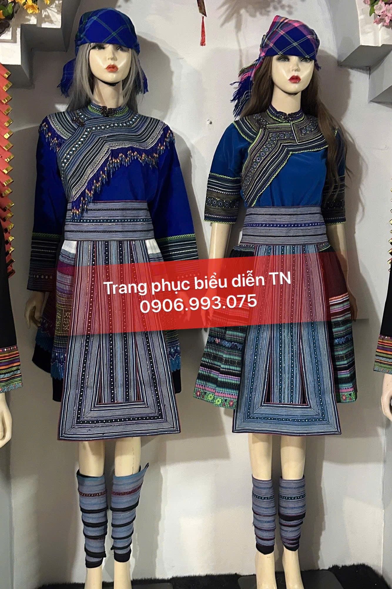 DT22 - Trang Phục Dân Tộc H'Mong Xanh Dương Nguyên Bản