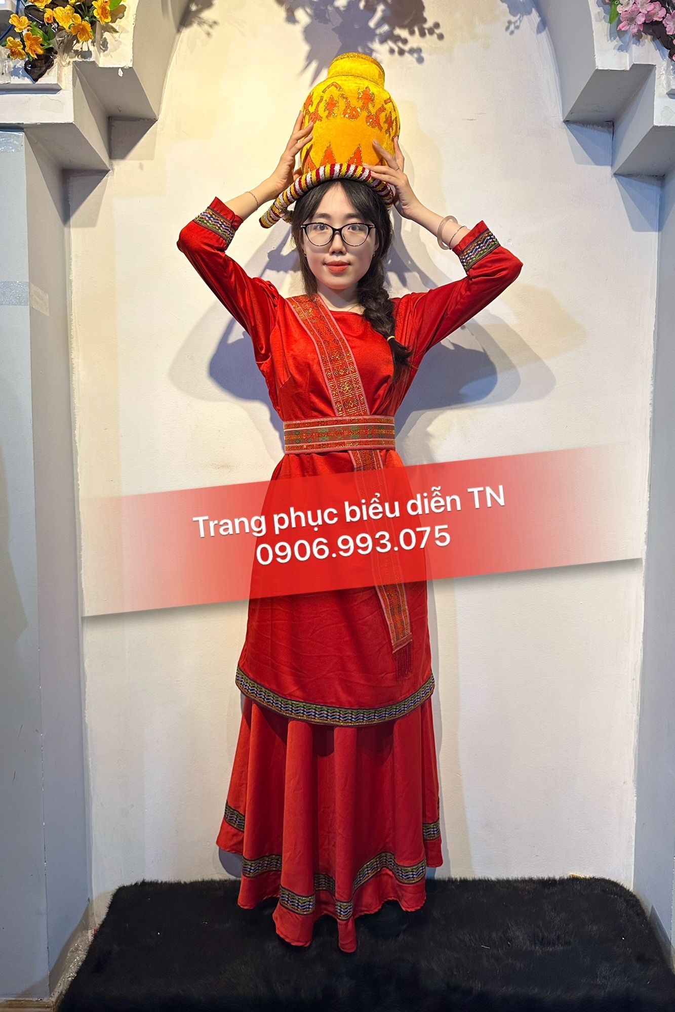DT67 - Trang Phục Dân Tộc Chăm Nữ Đỏ