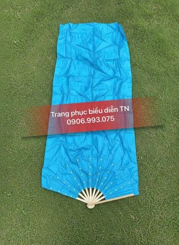  DC20 - Quạt lụa dài xanh dương 