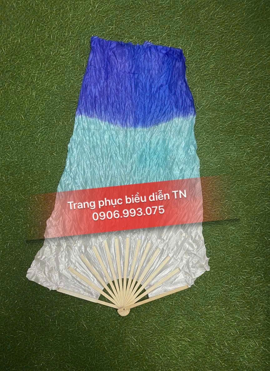 DC16 - Quạt lụa loang xanh dương