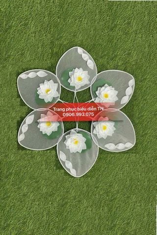  DC03 - Quạt trong suốt đính hoa sen 