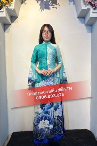  AD19 - Trang phục Áo Dài Sen Xanh Coban 