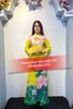 AD22 -Trang phục Áo Dài Sen Vàng Loang Xanh Lá