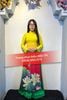 AD23 - Áo Dài Nữ Sen Vàng Loang Hồng