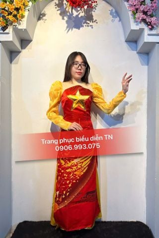  AD02 - Áo Dài + Sơmi Sao Vàng Nam Nữ 