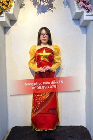  AD02 - Áo Dài + Sơmi Sao Vàng Nam Nữ 