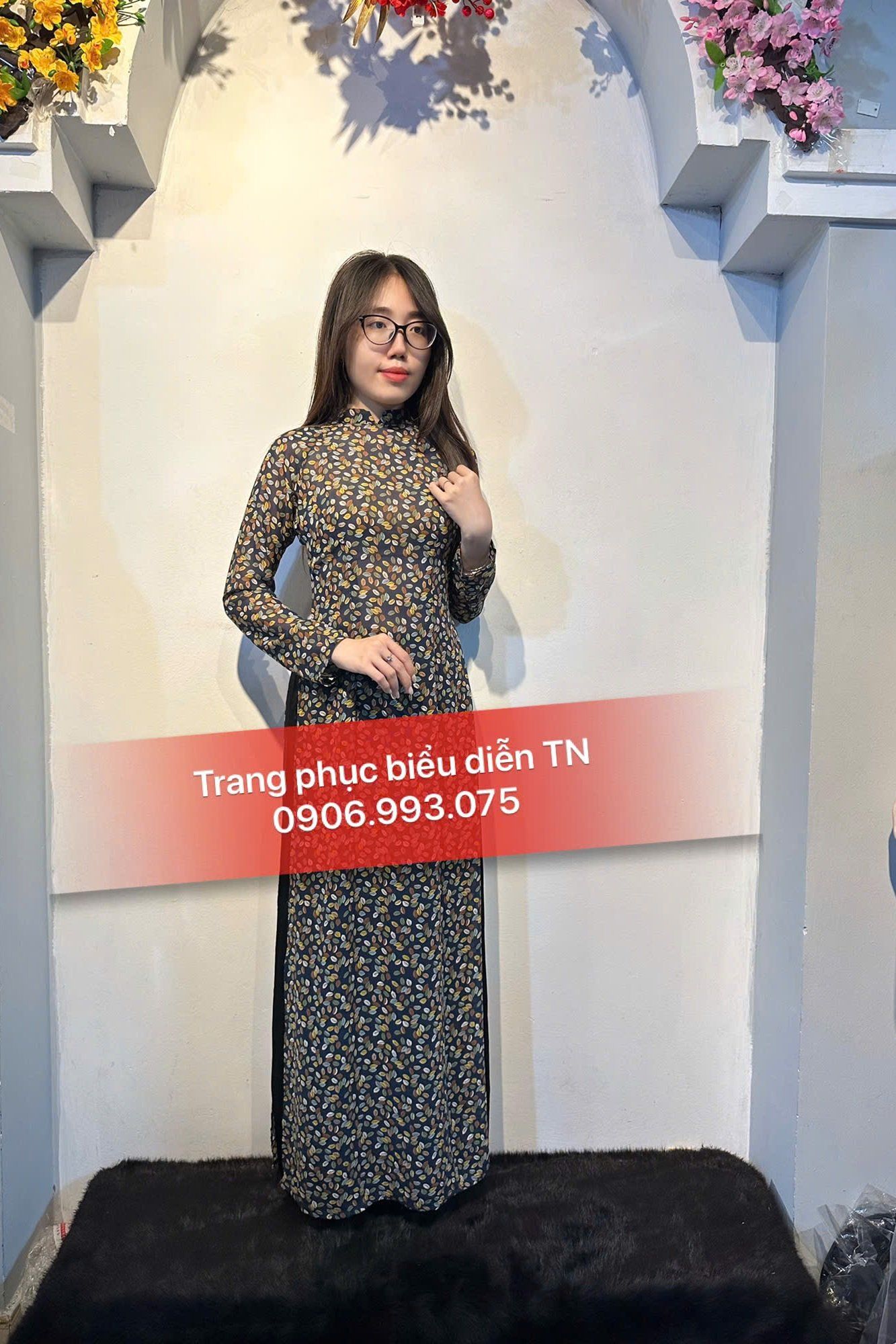 AD40 - Áo Dài Cô 3 Lá