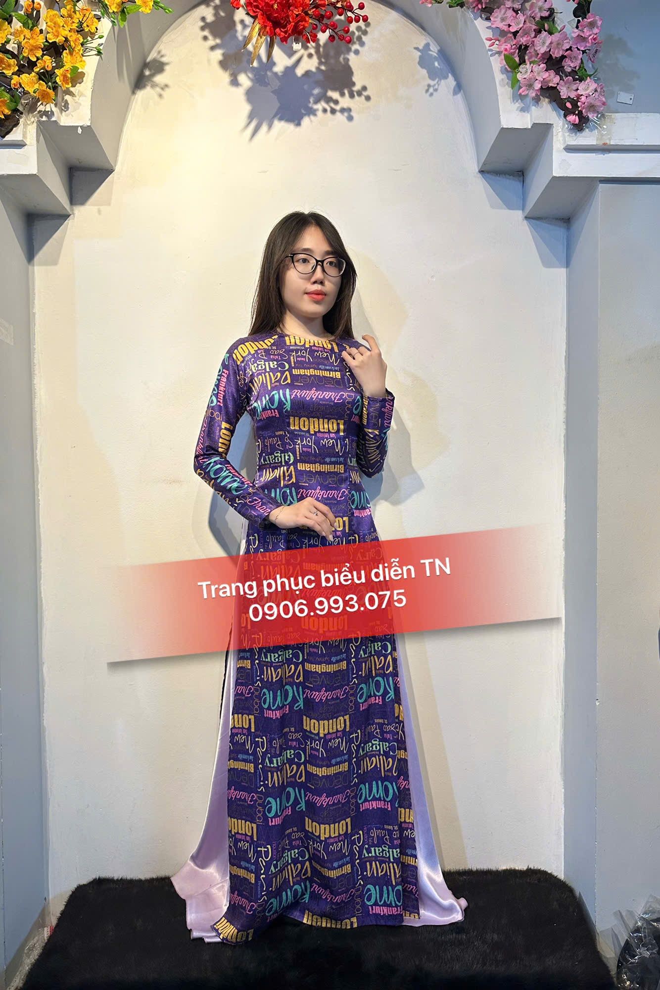 AD31 - Áo Dài Cô 3 Chữ Tím