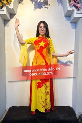  AD05 - Trang phục Áo Dài Sao Vàng Tà Xéo Nữ 