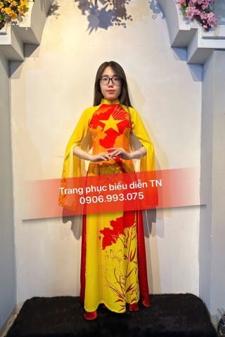  AD05 - Trang phục Áo Dài Sao Vàng Tà Xéo Nữ 