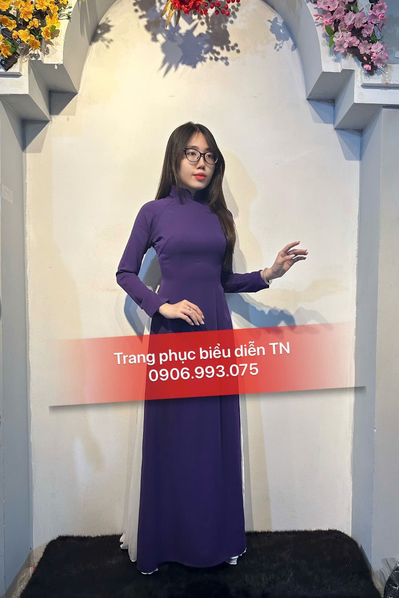 AD52 - Áo Dài Nữ Tím Huế M2