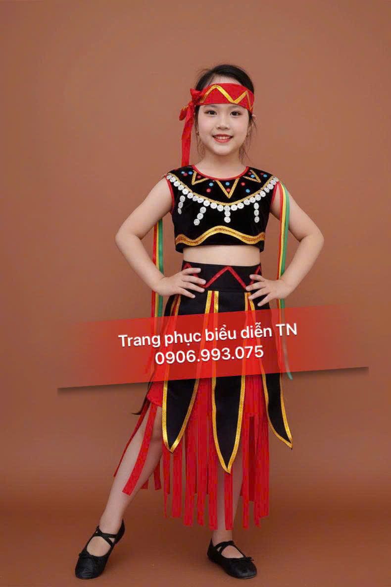 TE44 - Trang Phục Tây Nguyên Tua Rua Bé Gái