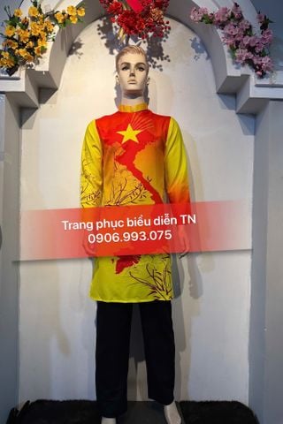 AD05A - Áo Dài Sao Vàng Loang Nam 