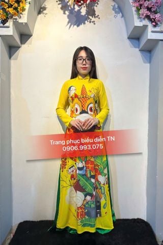  AD65 - Áo Dài Vàng Nữ Lân 