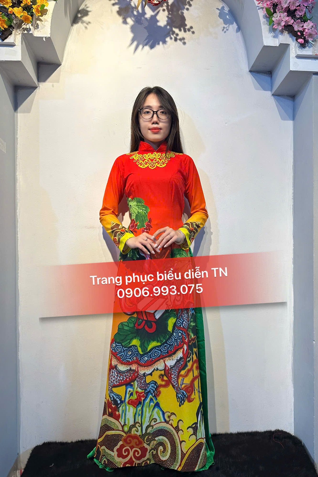 AD58 - Áo Dài Nữ Loang Rồng