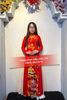 AD59 - Áo Dài Nữ Đỏ Hoa Mai