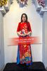 AD60 - Áo Dài Nữ Đỏ Hoa Tết