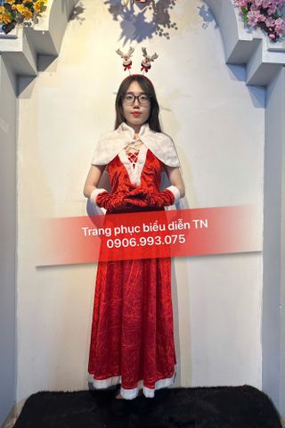  NE 10 - Trang phục Noel Nữ Phom Dài Khoác Trắng 