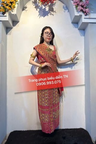  ĐT 107 - Trang Phục Dân Tộc Khmer Nữ Kim Sa Hồng M1 