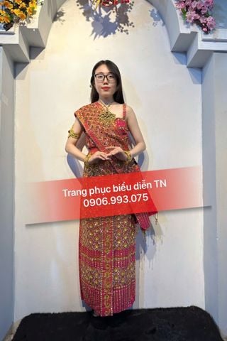 ĐT 107 - Trang Phục Dân Tộc Khmer Nữ Kim Sa Hồng M1 