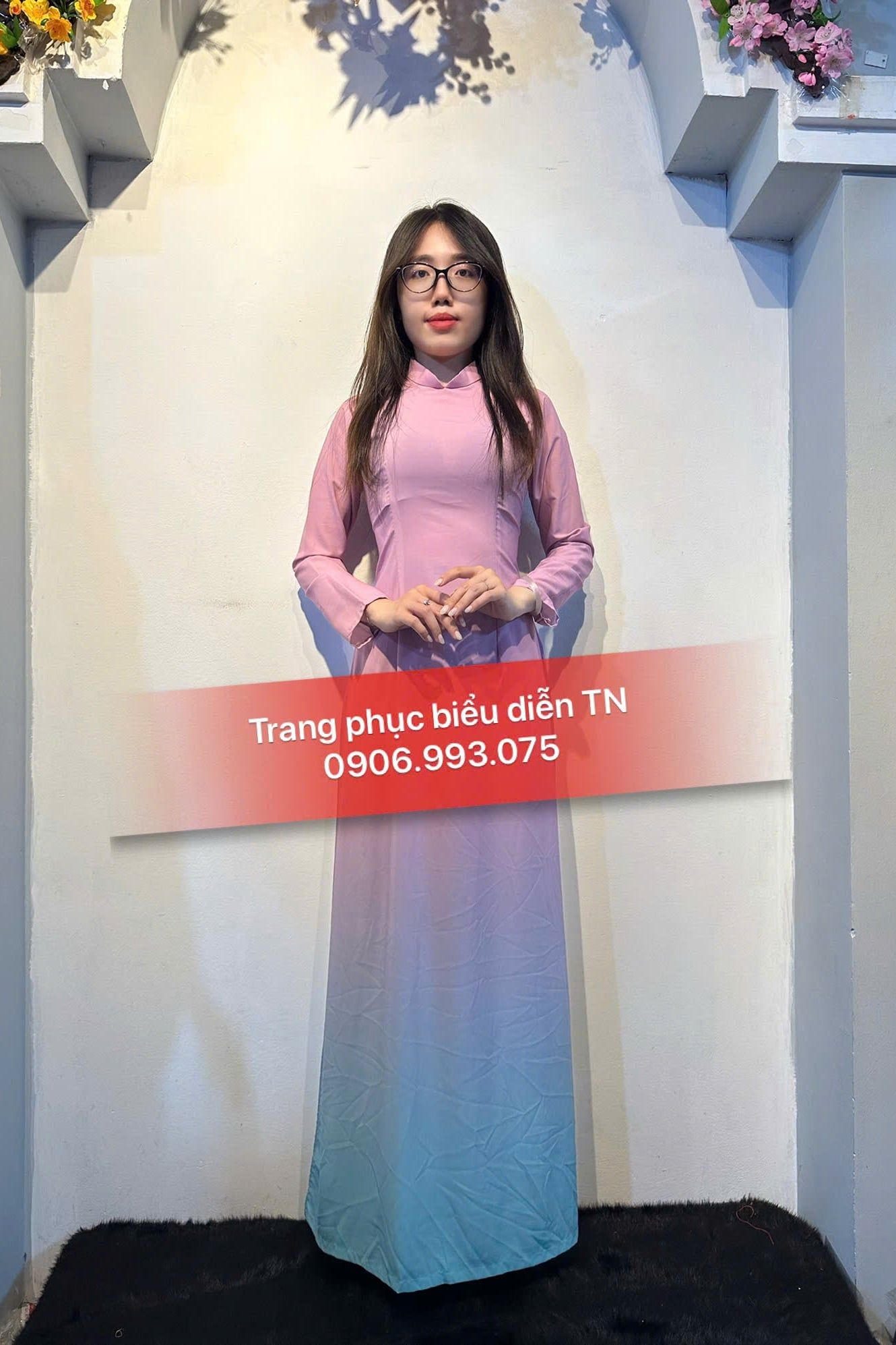 AD69 - Áo Dài Nữ Lụa Loang M3