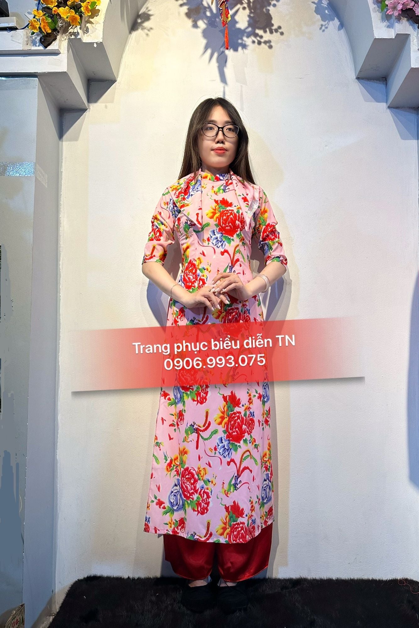 AD80 - Áo Dài Nữ Công Hồng