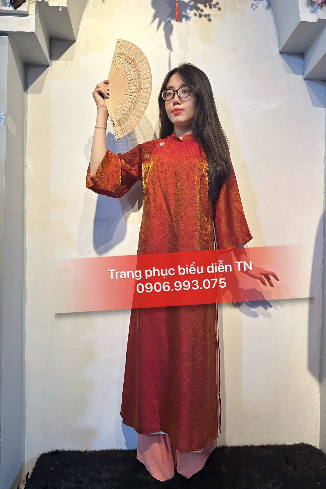 AD86 - Áo Dài Tơ Ánh Kim 4 Tà M1