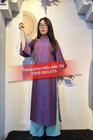  AD96 - Áo Dài Tơ Ánh Kim 4 Tà M12 