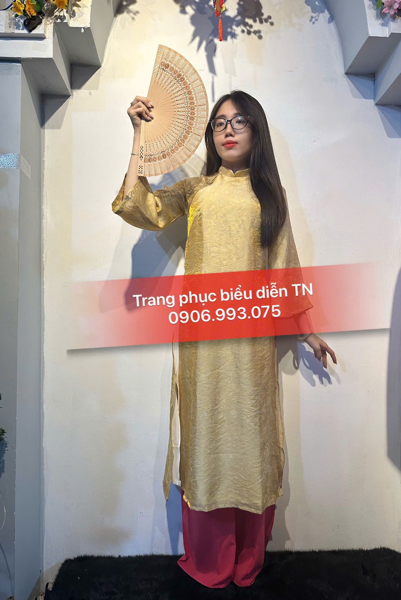 AD92 - Áo Dài Tơ Ánh Kim 4 Tà M7