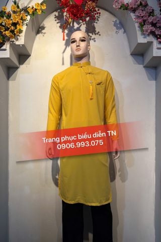  AD84A - Áo Dài Cách Tân Nam Vàng 