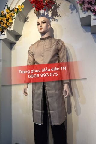  AD96A - Áo Dài Cách Tân Nam Xám 