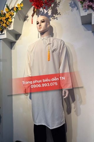  AD81A - Áo Dài Cách Tân Nam Trắng 